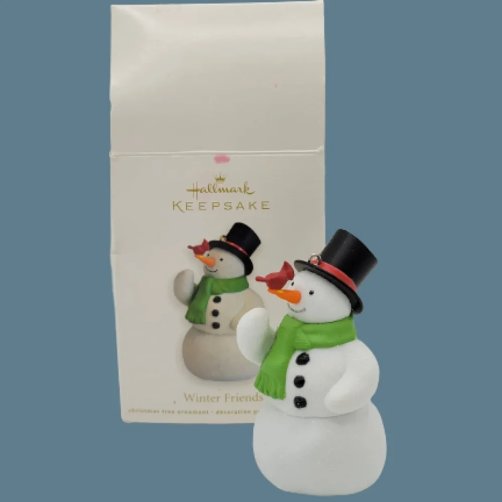 Hallmark Keepsake Winter Friends Snowman Cardinal Christmas Ornament w Box 2011